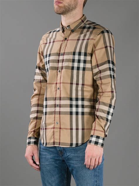 burberry brit check pattern cotton shirt|Burberry Check shirt men's.